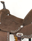 15 In Hilason Flex Tree Western Horse Buckstitch Trail Barrel American Leather Saddle Brown