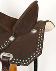 15 In Hilason Flex Tree Western Horse Buckstitch Trail Barrel American Leather Saddle Brown