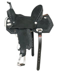 15 In Hilason Flex Tree Western Horse Trail Barrel American Leather Saddle Black
