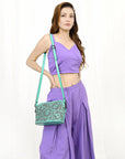 ADBGZ786B American Darling SMALL CROSSBODY Hand Tooled Genuine Leather women bag western handbag purse