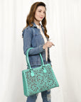 American Darling Adbgz793B Tote Hand Tooled Genuine Leather Women Bag Western Handbag Purse