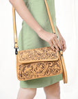 American Darling ADBGZ796A Cross Body I Hand Tooled Genuine Leather Women Bag Western Handbag Purse