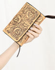 American Darling ADBGZ797A Clutch Hand Tooled Genuine Leather Women Bag Western Handbag Purse