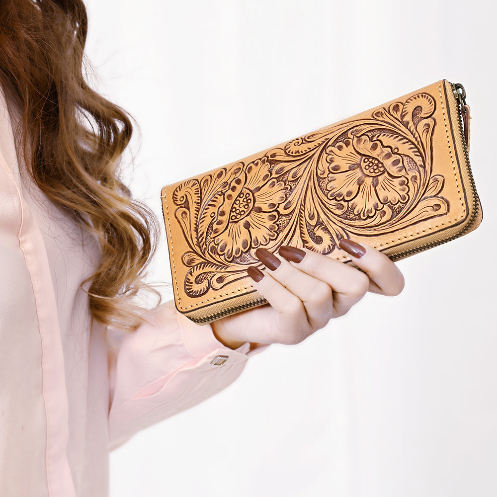 American Darling ADBGZ798A Clutch Hand Tooled Genuine Leather Women Bag Western Handbag Purse