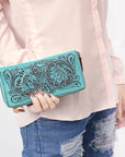 ADBGZ798B American Darling CLUTCH Hand Tooled Genuine Leather women bag western handbag purse