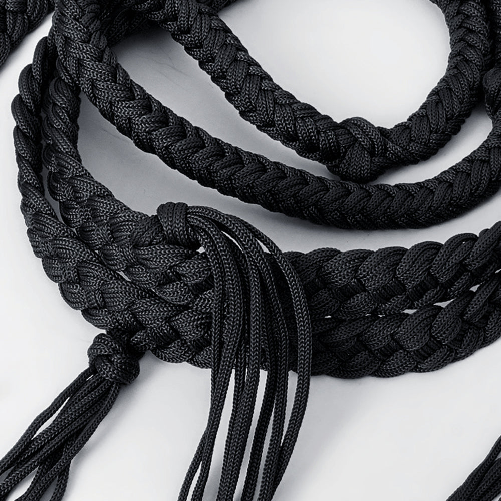 8 ft Hilason Western Horse Nylon Rope With Fringes Snap Black