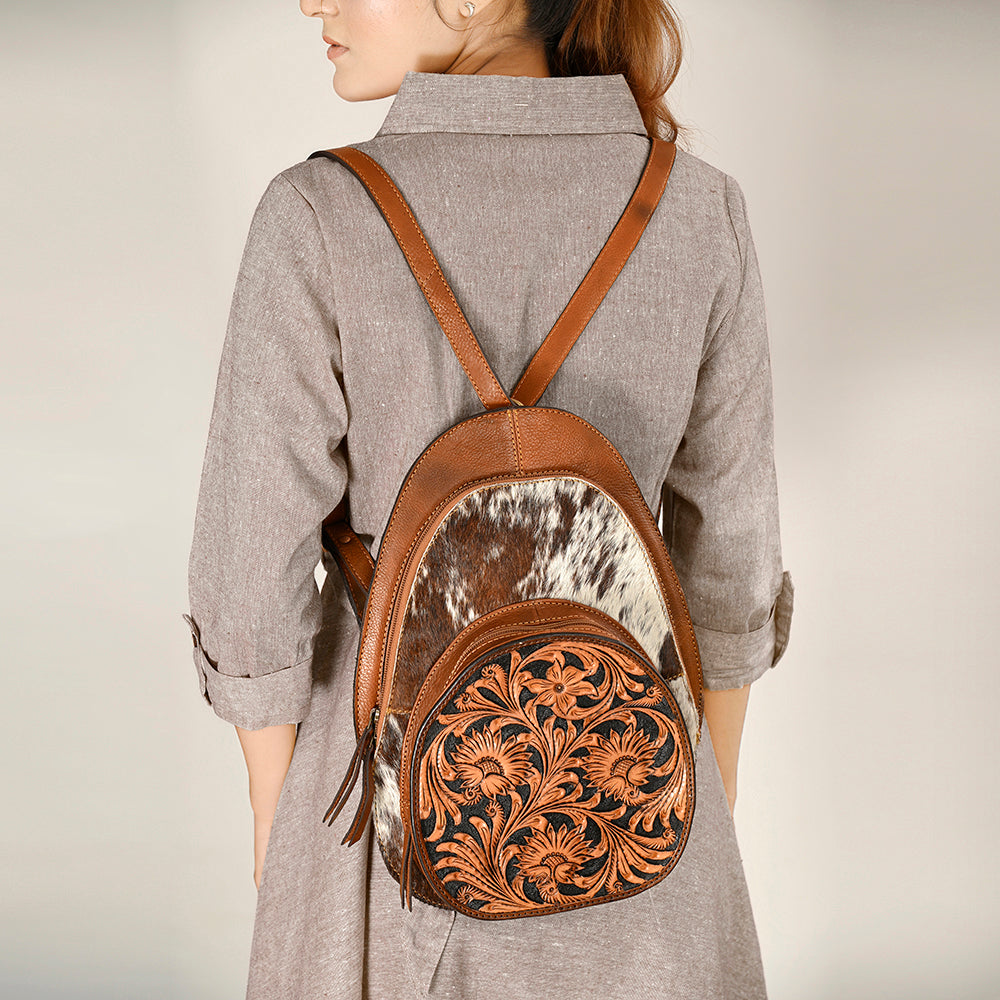 American Darling ADBGA507 Hand Tooled Hair-On Genuine Leather Women Bag Western Handbag Purse