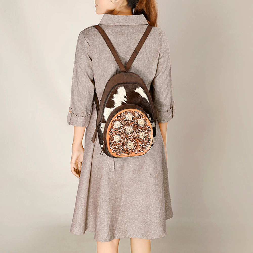 American Darling ADBGA508 Hand Tooled Hair-On Genuine Leather Women Bag Western Handbag Purse