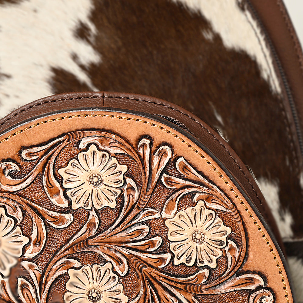 American Darling ADBGA508 Hand Tooled Hair-On Genuine Leather Women Bag Western Handbag Purse