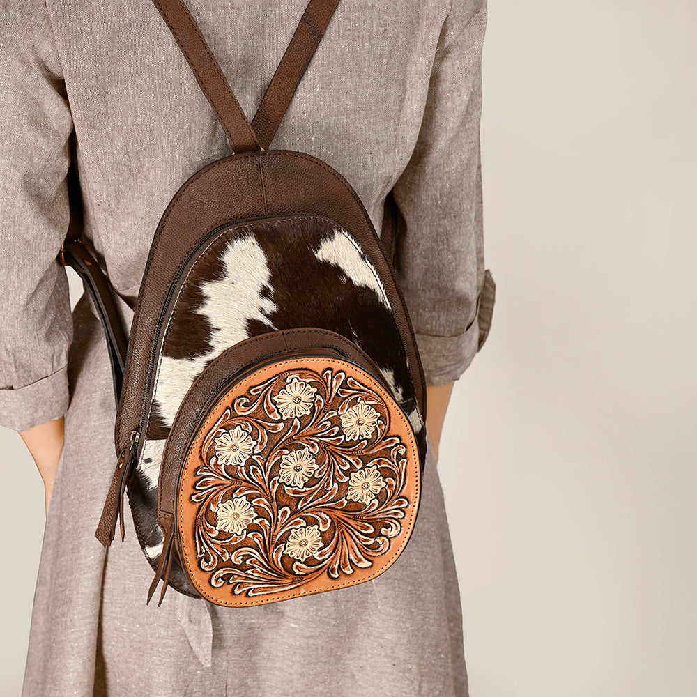 American Darling ADBGA508 Hand Tooled Hair-On Genuine Leather Women Bag Western Handbag Purse