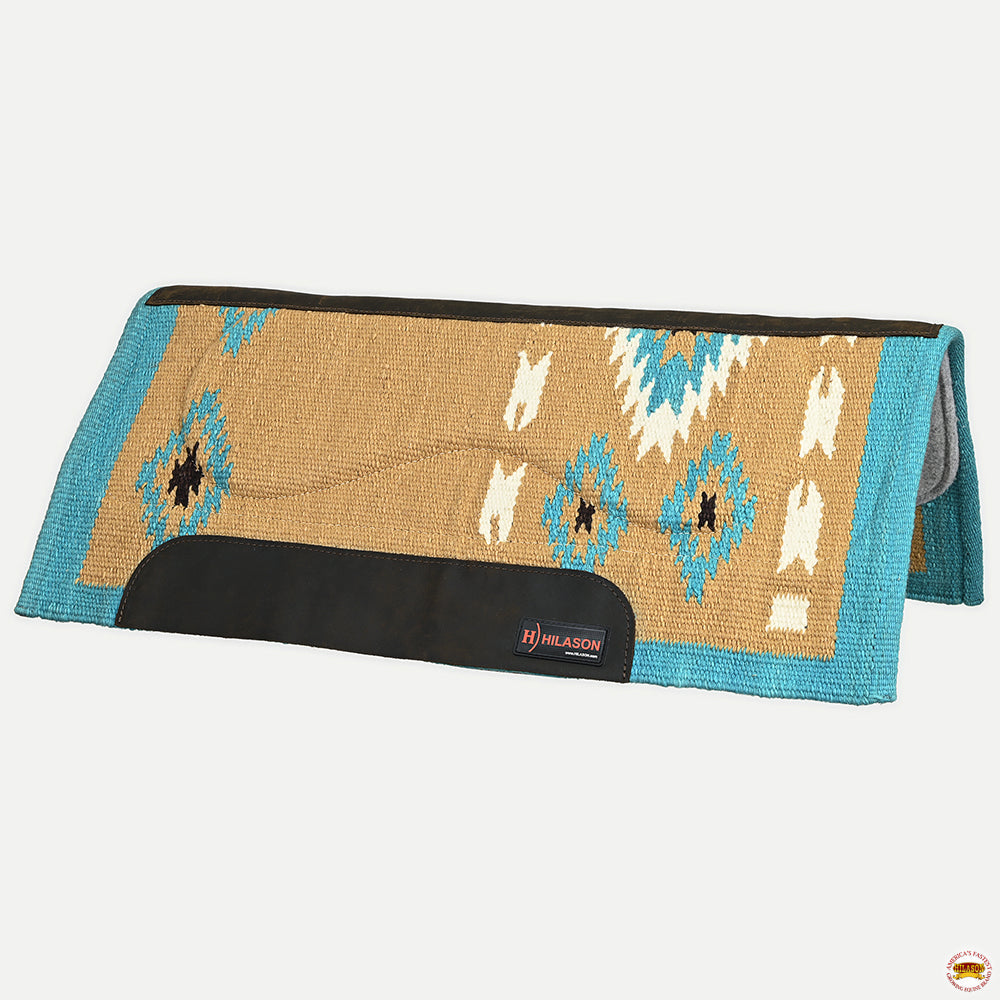 HILASON 34x36 In Western Horse Saddle Blanket Wool Pad Blue