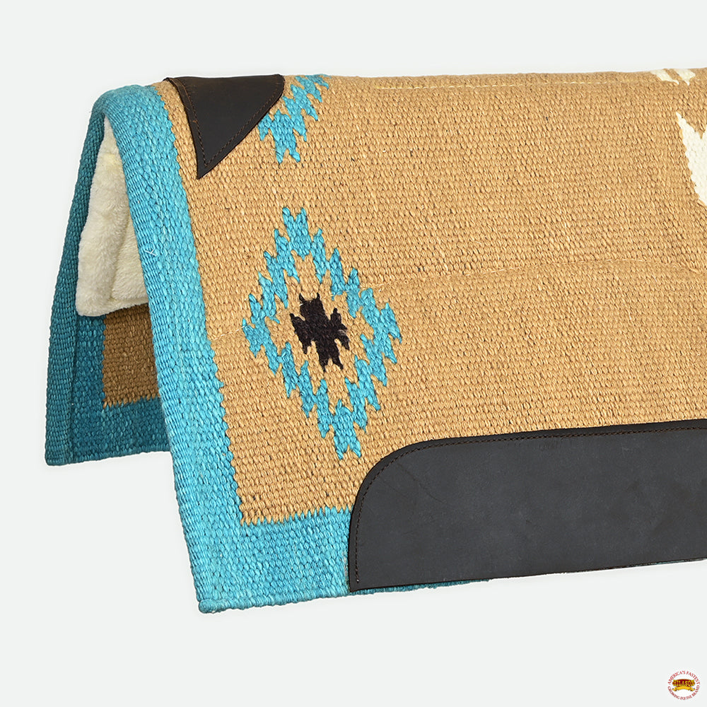 HILASON 32x32 In Western Horse Saddle Wool Blanket Pad Fur Padding