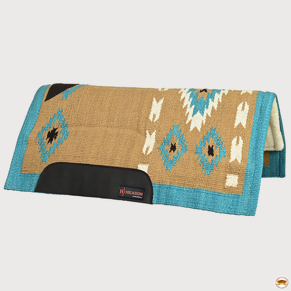 HILASON 32x32 In Western Horse Saddle Wool Blanket Pad Fur Padding