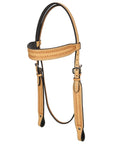 HILASON Western Horse Genuine Leather Hand Tooled Headstall Breast Collar Tan