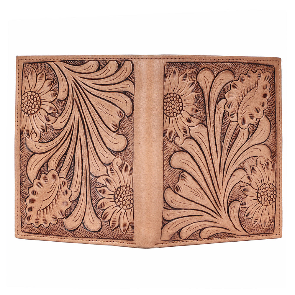 BAR H EQUINE Genuine Leather Hand Carved Rodeo Bifold Wallet For Men Women