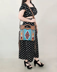 OHLAY HOBO Hand Tooled Upcycled Wool  Genuine Leather women bag western handbag purse