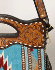 OHLAY HOBO Hand Tooled Upcycled Wool  Genuine Leather women bag western handbag purse