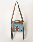 OHLAY HOBO Hand Tooled Upcycled Wool  Genuine Leather women bag western handbag purse