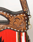 OHLAY HOBO Hand Tooled Upcycled Wool  Genuine Leather women bag western handbag purse