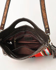 OHLAY HOBO Hand Tooled Upcycled Wool  Genuine Leather women bag western handbag purse