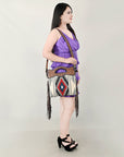 OHLAY HOBO Hand Tooled Upcycled Wool  Genuine Leather women bag western handbag purse