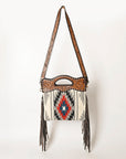 OHLAY HOBO Hand Tooled Upcycled Wool  Genuine Leather women bag western handbag purse