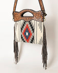 OHLAY HOBO Hand Tooled Upcycled Wool  Genuine Leather women bag western handbag purse