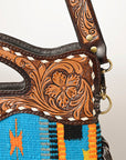 OHLAY HOBO Hand Tooled Upcycled Wool  Genuine Leather women bag western handbag purse