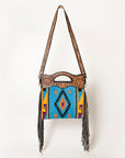 OHLAY HOBO Hand Tooled Upcycled Wool  Genuine Leather women bag western handbag purse