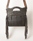 OHLAY HOBO Hand Tooled Upcycled Wool  Genuine Leather women bag western handbag purse