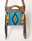 OHLAY HOBO Hand Tooled Upcycled Wool  Genuine Leather women bag western handbag purse