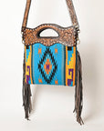OHLAY HOBO Hand Tooled Upcycled Wool  Genuine Leather women bag western handbag purse