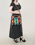 OHLAY HOBO Hand Tooled Upcycled Wool  Genuine Leather women bag western handbag purse