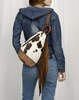 American Darling Sling Hand Tooled Hair-onGenuine Leather women bag western handbag purse