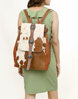 American Darling ADBG1409 Backpack Hand Tooled Hair On Genuine Leather women bag western handbag purse