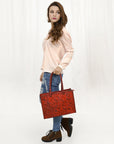 American Darling ADBG1412A Tote Hand Tooled Genuine Leather Women Bag Western Handbag Purse