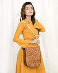 American Darling ADBG1418 Cross Body Hand Tooled Genuine Leather women bag western handbag purse