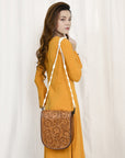American Darling ADBG1418 Cross Body Hand Tooled Genuine Leather women bag western handbag purse