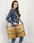 ADBG1420 Briefcase Hair On Genuine Leather Women Bag Western Handbag Purse