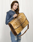 ADBG1420 Briefcase Hair On Genuine Leather Women Bag Western Handbag Purse