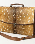 ADBG1420 Briefcase Hair On Genuine Leather Women Bag Western Handbag Purse
