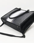 American Darling ADBG1422 Tote Crocodile Embossed Genuine Leather Women Bag Western Handbag Purse