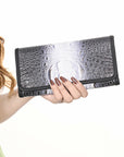 American Darling ADBG1423 Wallet Crocodile Embossed Genuine Leather women bag western handbag purse