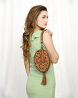 American Darling Adbga516 Wristlet Hand Tooled Genuine Leather Women Bag Western Handbag Purse