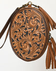American Darling Adbga516 Wristlet Hand Tooled Genuine Leather Women Bag Western Handbag Purse