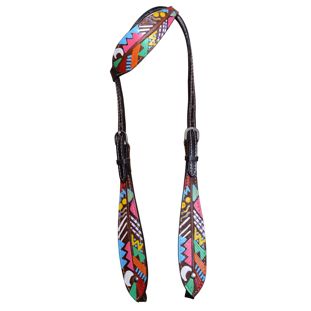 HILASON Western Horse Genuine Leather Printed Tack set Black | for