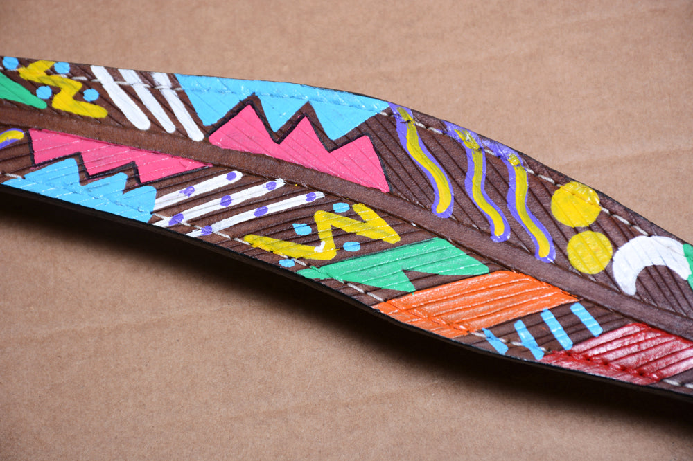 HILASON Western Horse Genuine Leather Printed Tack set Black | for