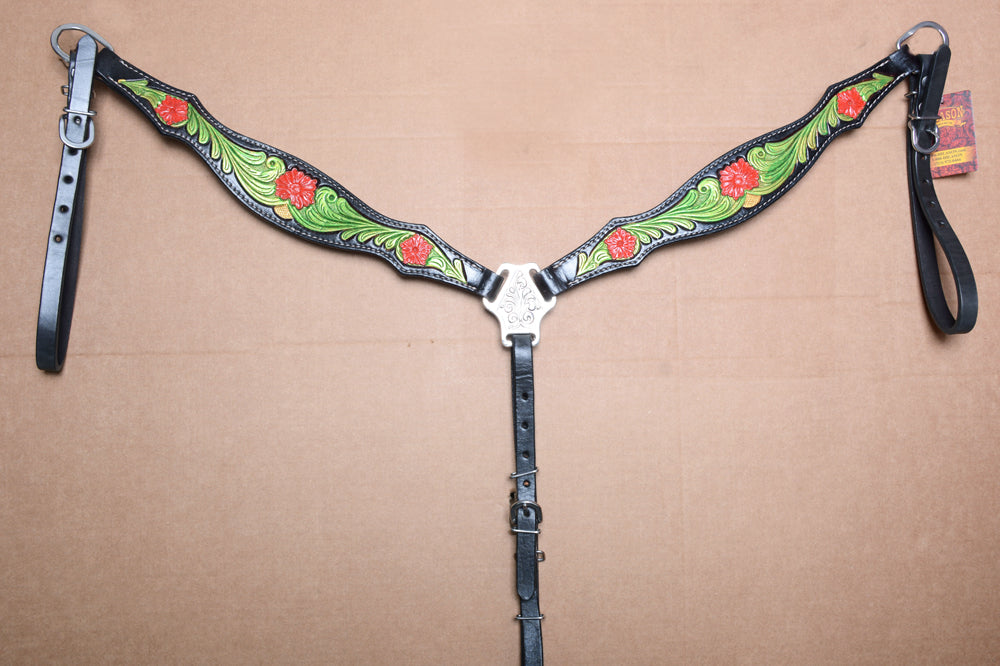 COMFYTACK Western Horse Headstall Breast Collar Tack Genuine American Leather