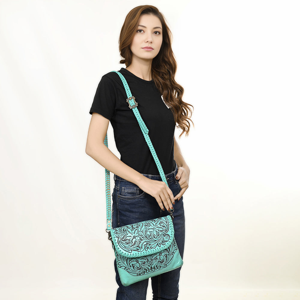 American Darling Small Crossbody Hand Tooled Genuine Leather women bag western handbag purse