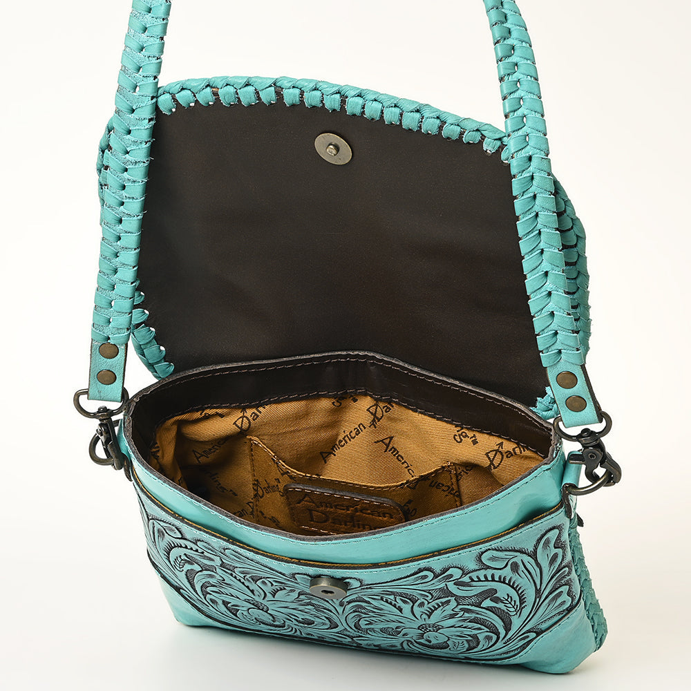 American Darling Small Crossbody Hand Tooled Genuine Leather women bag western handbag purse